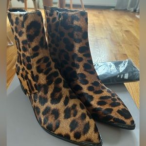 Women’s Botkier Greer Pointy Toe Genuine Calf Hair Bootie, Size 8.5 M - Brown